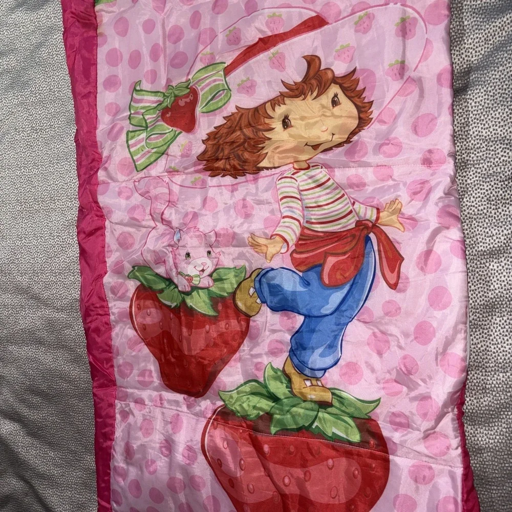 Vintage Strawberry Shortcake Sleeping Bag Removable Built In Air Mattress Case